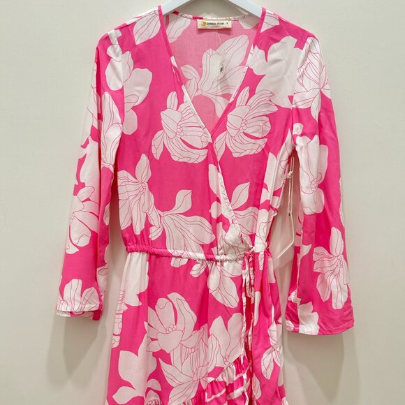 Ocean Drive Pink Botanic Printed Long Sleeve Dress - Picture 3 of 3